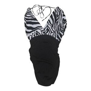 Y2K Ruched Mini Zebra Print Dress Size S